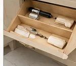 Tilt-out false-front tray